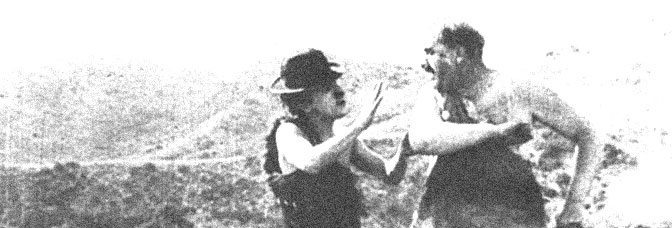Charles Chaplin and Mack Swain star in HIS PREHISTORIC PAST, directed by Charles Chaplin for Mutual Film.