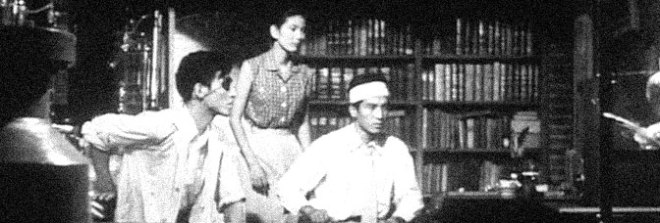 Akihiko Hirata, Momoko Kōchi, and Akira Takarada star in GODZILLA (Gojira), directed by Ishirô Honda for Toho Company Ltd.