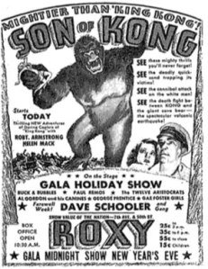 SON OF KONG, as advertised in The New York Times (December 29, 1933).