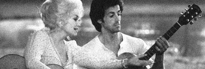 Dolly Parton and Sylvester Stallone star in RHINESTONE, directed by Bob Clark for 20th Century Fox.
