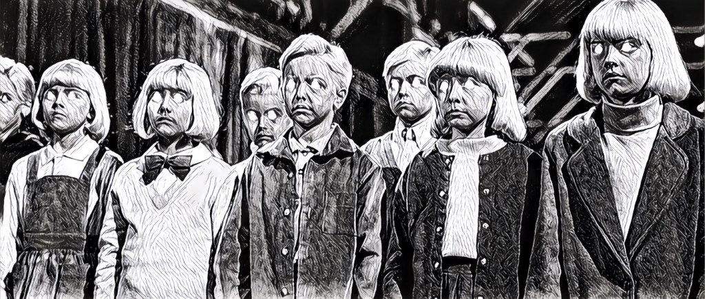 The funny looking children of VILLAGE OF THE DAMNED.